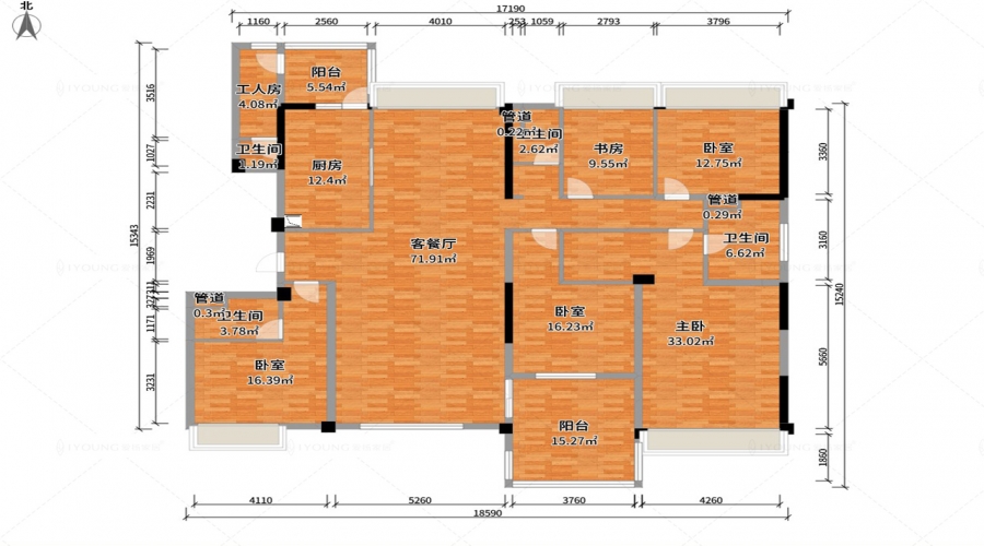 Abbreviated Life case study of 267 square meters of four bedrooms one living room and one dining room