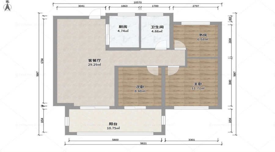 兩室兩廳97㎡簡(jiǎn)寫案例